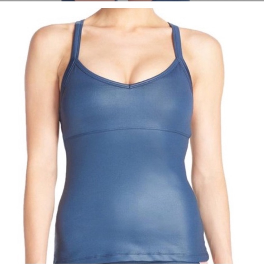 Alo Yoga REFLECTION Blue Glossy Tank size S - Picture 2 of 9